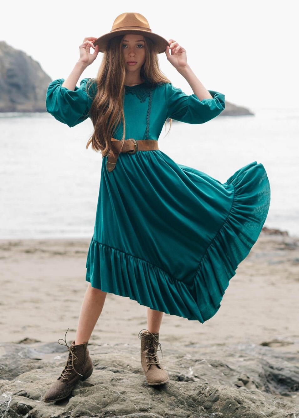 Joyfolie Mia Joy Tatum Dress in Teal Girl’s Size 6